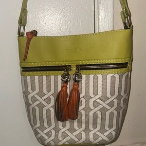 Spartina 449 Lime and Tan Crossbody Bag